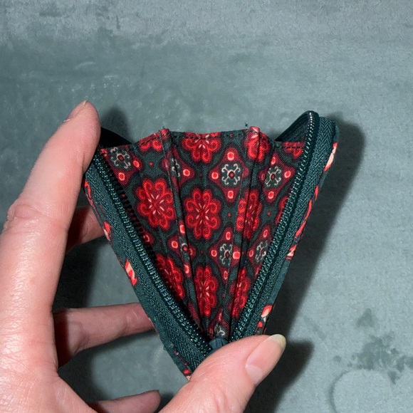 Vera Bradley Quilted Floral Wallet - Green and Red - Picture 10 of 14